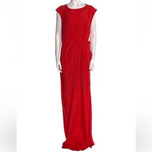 NWT $1650 Audra red silk gown dress floor length maxi dress 42 8
